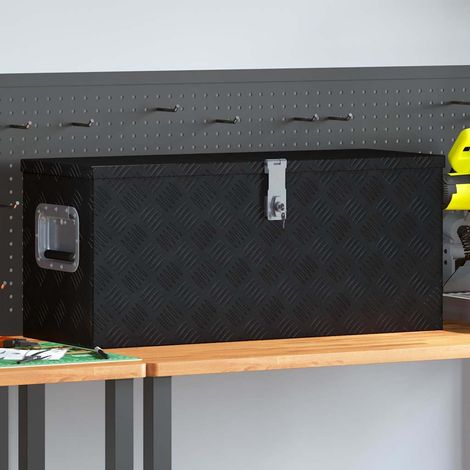Boîte en aluminium 80x30x35 cm Noir (1/5)