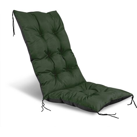 Cojín de jardín de 50x50x80 cm para silla, impermeable, verde.