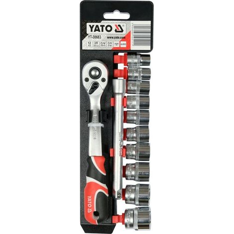 Chiavi e bussole yato yt-38683 3/8" attacco 12 pezzi
