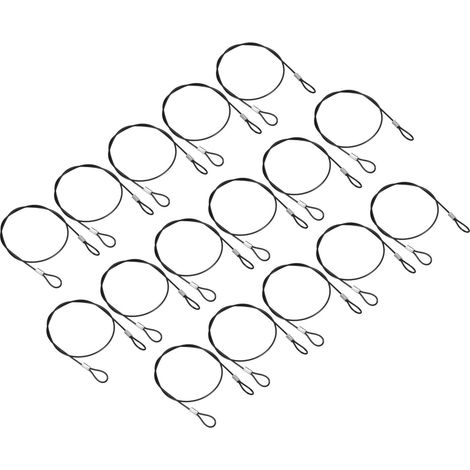 16 Paquet 1,6Ft Sécurité Câble Verrouillage Inox Acier 2mm Dia Noir (1/5)