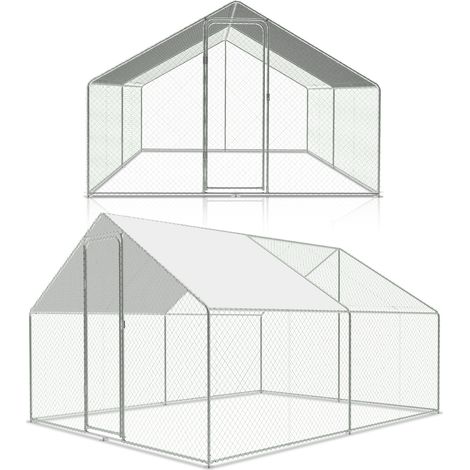 Freilaufgehege – Hühnerstall aus Metall begehbar, Tür & Riegel – Freigehege für Hühner, Kleintiere & Pflanzen - 3x3x2m mit 9 m² Lauffläche