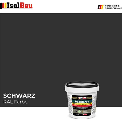 Dachfarbe Sockelfarbe Schwarz 1,5 kg Fassadenfarbe RAL Farbe Nano Polymermembran (1/5)
