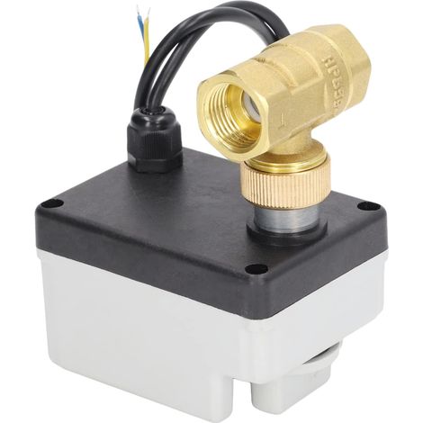 1 Vanne à Boisseau Sphérique Motorisée, DN15, Laiton, 2 Fils, 12V-24V, Eau Domestique (1/5)