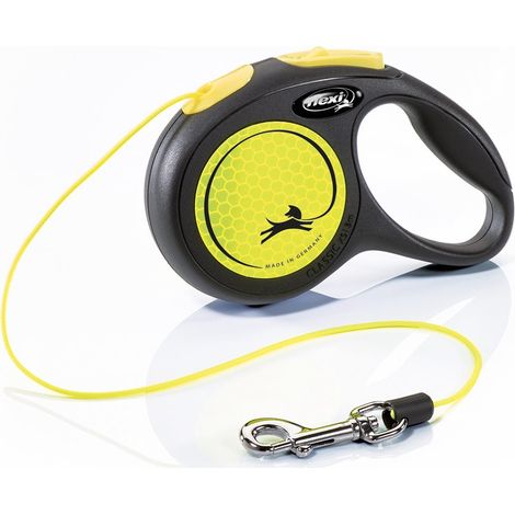 X-Small 3 mètres: Laisse extensible modèle Flexi New Neon avec composants réfléchissants pour chiens