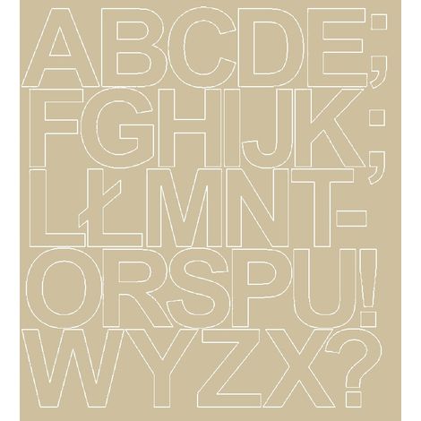 Lettere adesive autoadesive, 10 cm, beige lucide