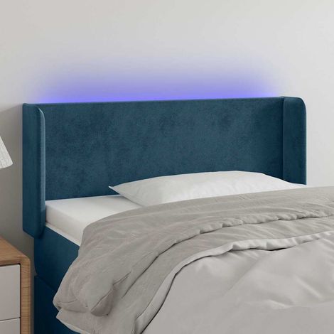 Tête de lit à LED - Design industriel - Pour Lit adulte - Bleu foncé 103x16x78/88 cm Velours Chic-856394 (1/5)