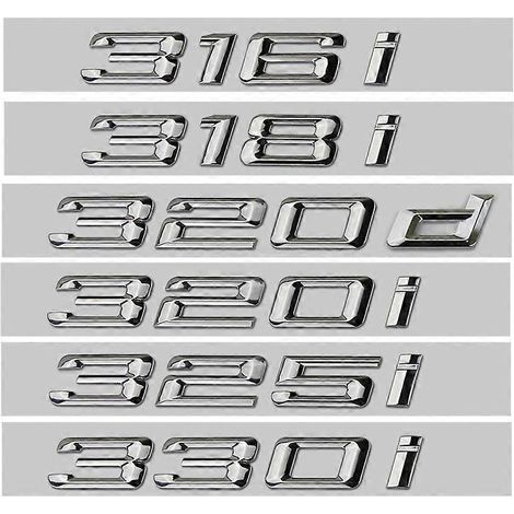 Insigne de coffre 3D ABS pour BMW E46, F30 et E90 (316i, 318i, 320i, 325i, 328i, 330i, 335i, 330d, 320d). Autocollant logo/emblème. Taille : 320i. (1/4)