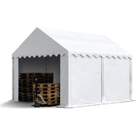 TOOLPORT Tendone deposito 3x4 m PVC 700 N bianco impermeabile tenda capannone tenda di stoccaggio
