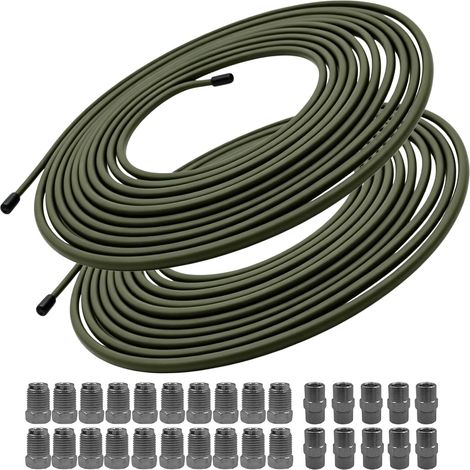 Tuyau de Frein Ø 4,75 mm, Conduite Générale de Frein de Rechange avec Raccords Et Connecteurs, 3/16" Conduite Générale de Frein pour Voitures et Motos, Vert Militaire (1/5)