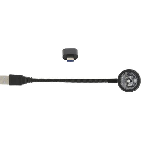 USB-LED-Sternenprojektor-Nachtlicht mit Sprachsteuerung, 360° verstellbarer Drehung, romantisch tragbar für Auto und Zuhause (USB-C) (1/5)