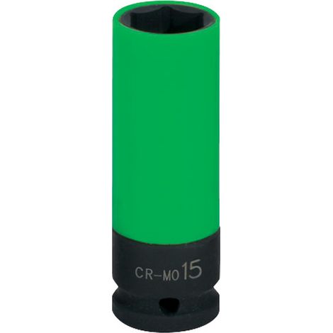 KS Tools - Douille à chocs longue 6 pans pour jantes aluminium - vert - 15 mm - 515.1072