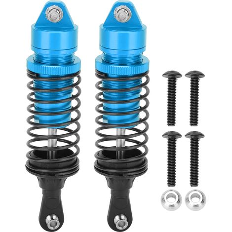 2 Amortisseurs Métal 100mm pour TRAXXAS SLASH 2WD Pièces de Rechange RC Bleu (1/5)