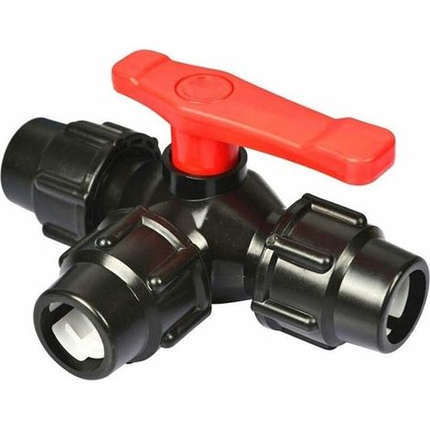 Vanne De Conduite De Raccordement Rapide EP À Trois Voies, Diamètre Interne 32mm Vannes en Plastique Type De Type T (Couleur aléatoire, Taille: 32mm) (1/4)