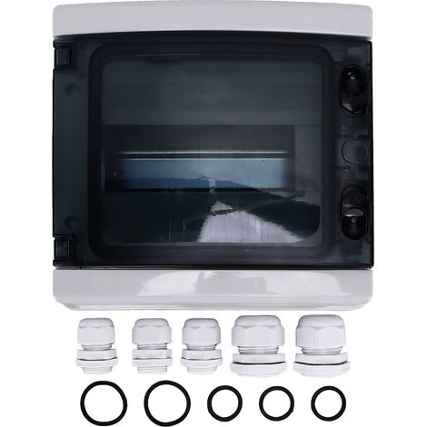 Boîte de distribution étanche IP65 8 voies rail DIN avec couvercle transparent coffret de jonction (1/5)