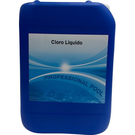 Cloro Líquido Piscinas 20 L Hipoclorito sódico para cloración rápida y mantenimiento