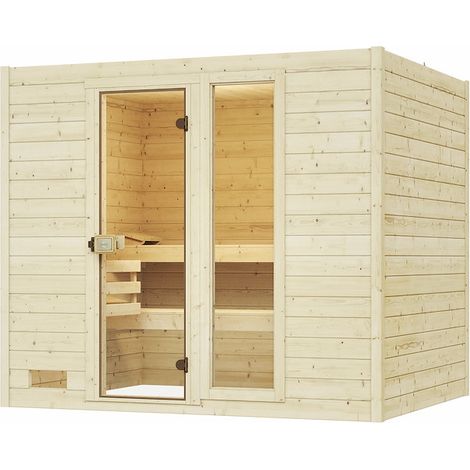 Massivholz-Sauna VALIDA 4 GTF, OS, 7,5 kW