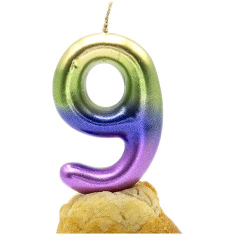 Numero 9 vela cumpleaños 6 cm Multicolor (1/4)