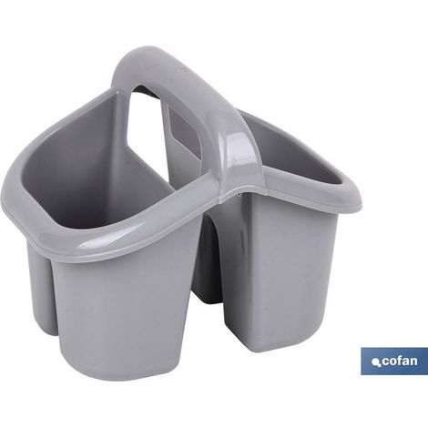 Besteck-Abtropfgestell mit grauem Griff, 19,5 x 15,5 x 16 cm