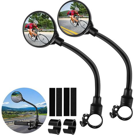 Set di 2 specchietti per manubrio per bici, specchietti per manubrio bici retrò regolabili a 360°, specchietto retrovisore per scooter elettrico, occhiali specchietto retrovisore per mountain bike, bi (1/5)