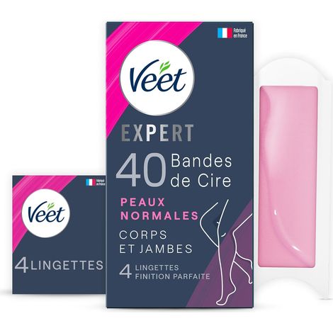 40 Bandes de Cire Froide Corps & Jambes - Peaux Normales - Finition Parfaite - Epilation Longue Durée (1/5)