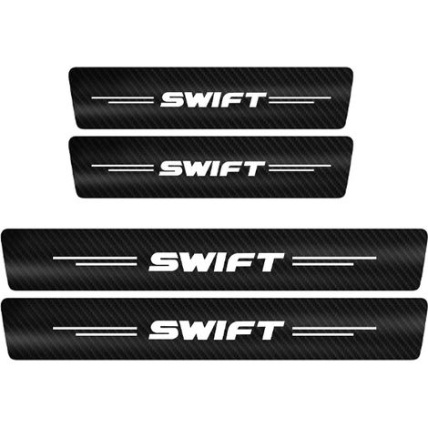 (1 jeu,pour Swift) Autocollants de seuil de porte en fibre de carbone pour Suzuki Swift,Grand Vitara,Baleno,Jimny,SX4 - Accessoires intérieurs de voiture (1/3)