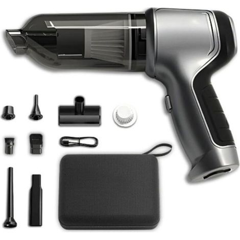Aspirateur Portable Sans Fil - 60 Min Autonomie - Batterie Lithium USB-C - Fonctions Aspiration Soufflage Gonflage - Pour Voiture Bureau Maison Animaux - 1 Pièce (1/5)