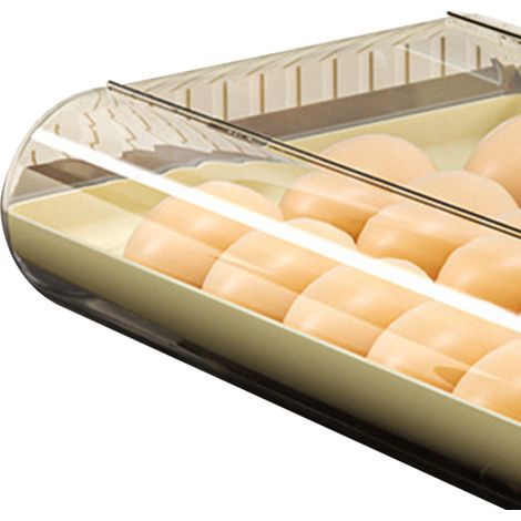 Boîte à œufs pour réfrigérateur, organisateur de cuisine, support à œufs, boîte à œufs type tiroir, blanc crème (1/5)