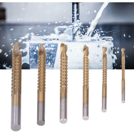 Ensemble de 6 pièces comprenant des forets à bois de 3 à 8 mm à dents de scie, des forets hélicoïdaux et une perceuse électrique pour le perçage de trous. (1/5)