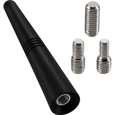 9.2cm Mini Antenne Voiture Courte, FM/AM Tige d'antenne de Voiture, Mini Antenne de Voiture Universelle, avec 3 Vis M4/M5/M6, pour la Réception Radio FM/AM (1/5)
