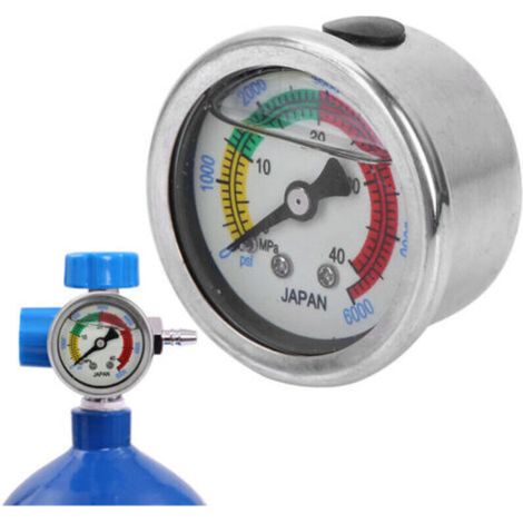 Manomètre de plongée 0-6000 PSI 0-40 MPa pour équipement de plongée et mesure de pression (1/4)