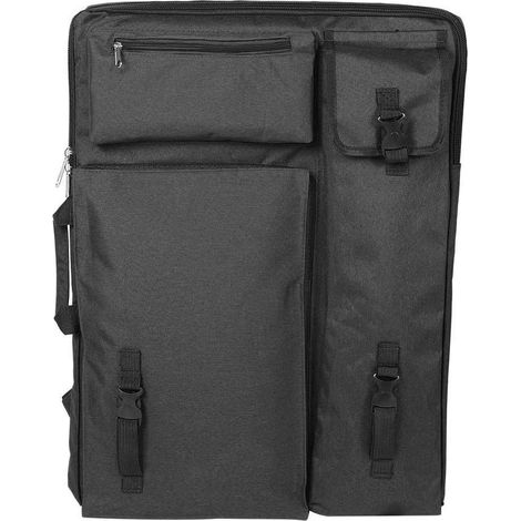Sollbry Sac de Transport d'artistes, Toile 4K Grand Sac à Dos de Portefeuille d'artiste Sac à bandoulière Multifonctionnel de Tableau de Croquis extérieur pour Dessiner Esquisser Peinture(Le Noir) (1/5)