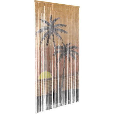 Insekten-Türvorhang Palmendruck 100x220 cm Bambus vidaXL