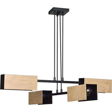 Suspension scandinave Emibig Zaper 4 noir bois 4xE27 (1/4)
