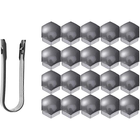 Cache-écrous hexagonaux 21 en 1 avec clips (gris)-Grey