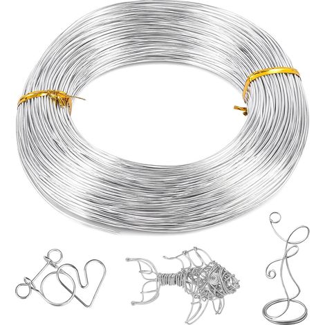 Cable de aluminio de 100 m, aluminio flexible de 1 mm, ideal para manualidades creativas y uso en acero inoxidable. (1/5)