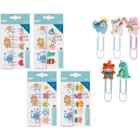 Clips decorativos para papel, 5 unidades, surtido