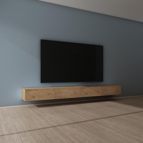 Mai & Mai Meuble TV Suspendue Armoire avec Soft-Close Table TV pour le Salon Marron Clair 320x40,2x30 cm TC002