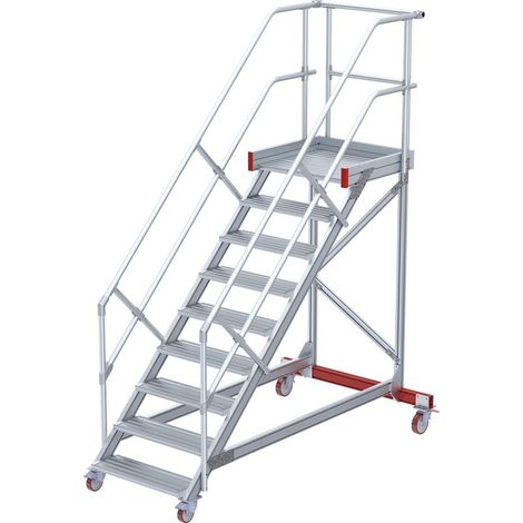 Euroline 513 Wartungsbühne 45° 800mm Stufenbreite 9 Stufen Alu gerieft