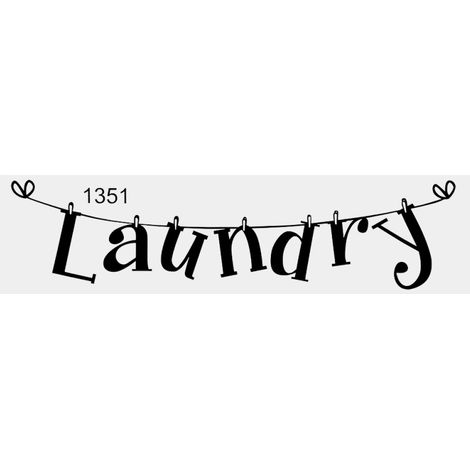 Beyamis Sticker mural amovible en PVC noir (1 pièce) avec citation sur le thème du linge (1/5)