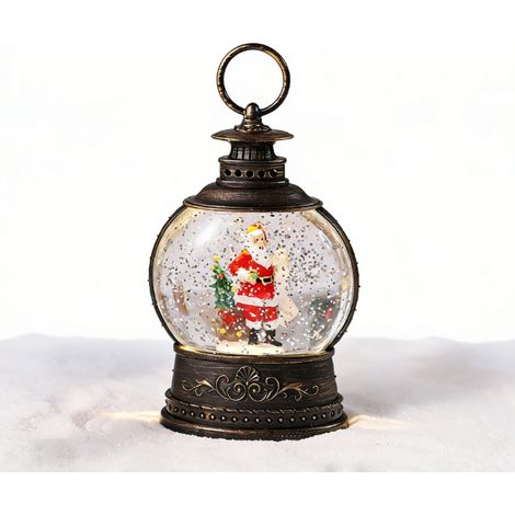 Lanterne - Noël - En Métal Bronze Avec Boîte À Musique Intégrée - 8 Mélodies De Noël - Pour Intérieur Et Extérieur - 1 Pièce (1/5)