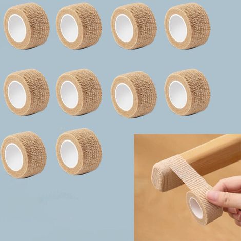 10 rouleaux de patins en feutre autocollants - anti-rayures, anti-bruit, beige.