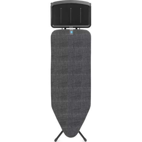 Brabantia Streckmetall-Bügeltisch Gr.C 124 x 45cm/Rohrdurchmesser 22mm Bügeltisch mit Dampfstationsablage 'Solide'