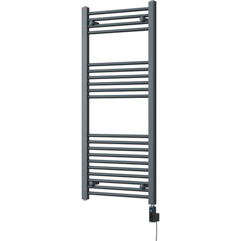 Zennor - Anthracite Electric Towel Rail H1200mm x W500mm Straight 500w Thermostatic WIFI (1/3)