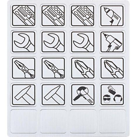 Etiquette set - pictogramme outils - 20 unités.