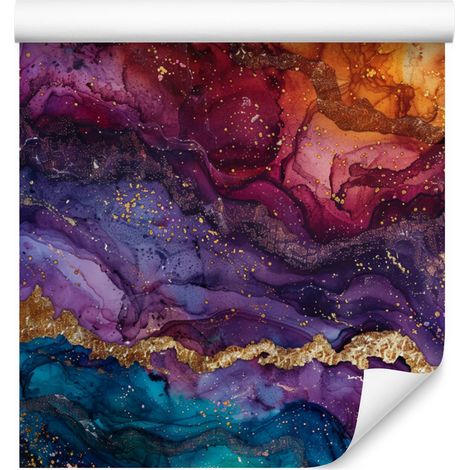 Papel pintado color ciruela tinta y morado para salón y dormitorio, 50x1000 cm (1/5)