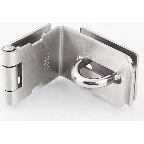 1 PCS de Loquet de Porte à Angle Droit en Acier Inoxydable à 90 Degrés, Moraillon de Cadenas, Fermeture Cadenas à Cadenas Lourd, Moraillon de Loquet de Porte, Verrou de Porte Haute Sécurité (1/4)