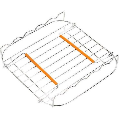 20 cm großer Edelstahl-Grillrost für Heißluftfritteusen, vielseitige quadratische Bratform, Zubehör für Heißluftfritteusen (1/5)