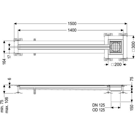 Profilé à fentes Ferrofix, bride adhésive H : 6 mm, 17 x 1400 mm, extérieur