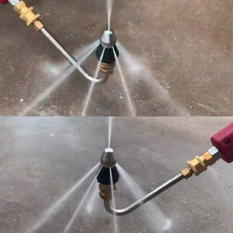 Buse de nettoyage de dragage de canalisations haute pression, adaptateur pour buse avant 1, arrière 6. (1/4)