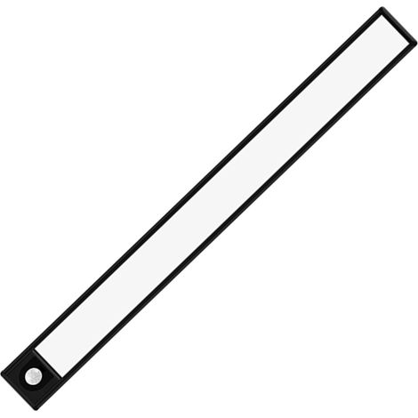 Barre lumineuse LED intelligente, noire, 20 cm, lumière neutre, détecteur de mouvement, magnétique, rechargeable